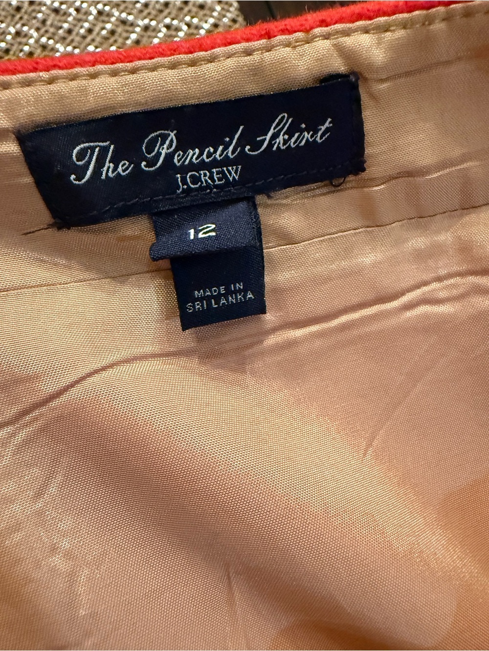 J. Crew The Pencil Skirt Red Wool 12 - Picture 4 of 5
